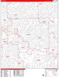 Oak Lawn Wall Map Zip Code Red Line Style 2026